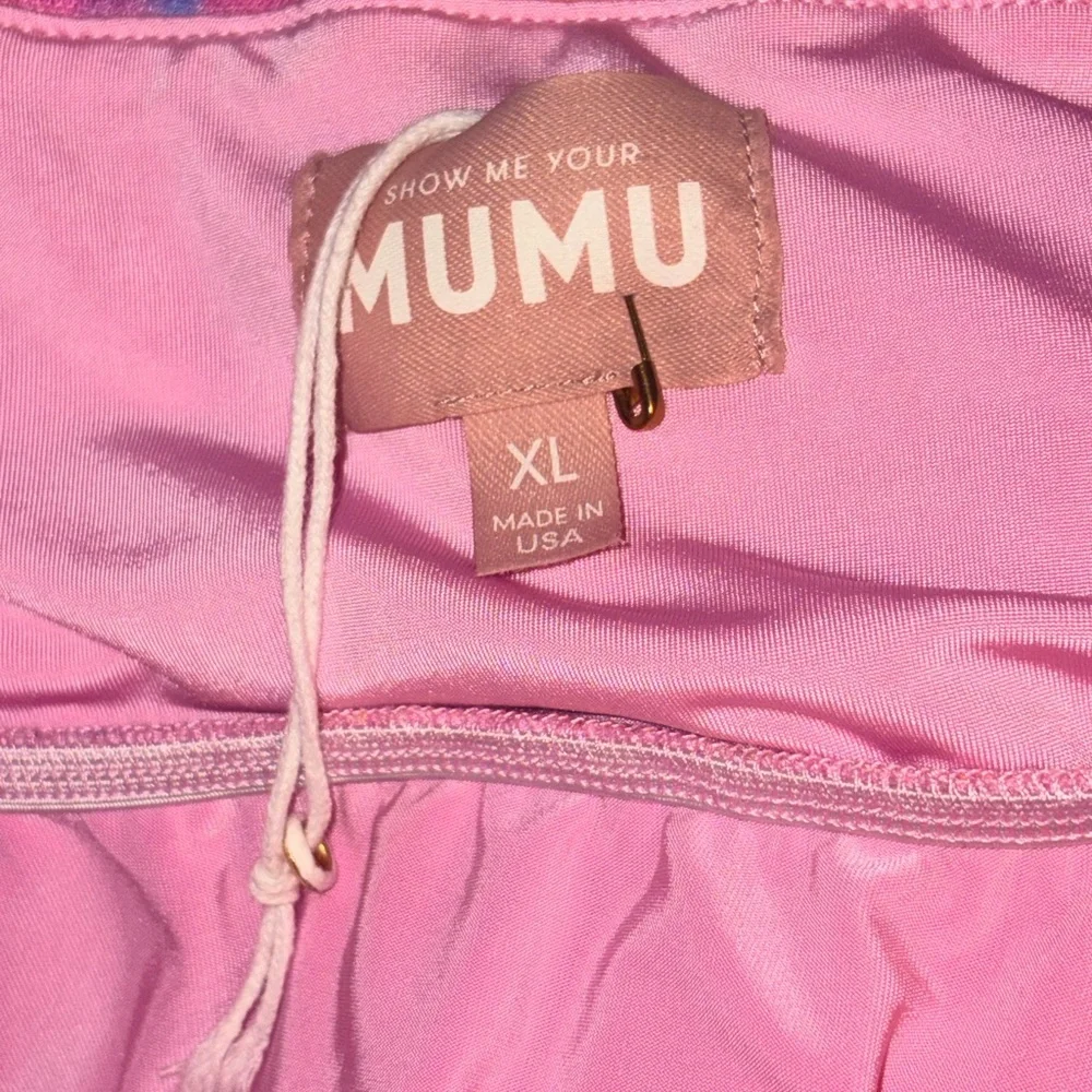 Show Me Your Mumu Zappa Mini Dress in Sunrise Stripe Pink Orange Size XL - Picture 4 of 5